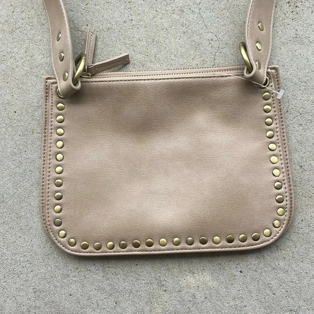 Anthropologie Georgia Taupe Studded Cross body bag